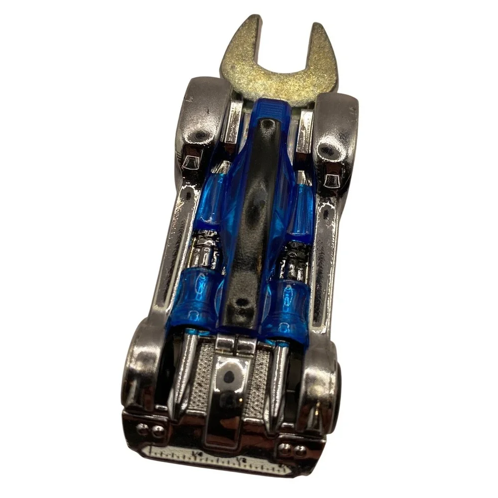 Hot Wheels Tooligan Silver Blue 2009 Mattel Diecast‎ Car Wrench Tool Design